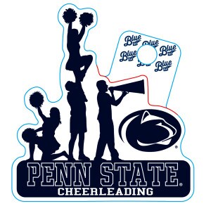 decal Penn State Cheerleading with Athletic Logo and cheerleader silhouettes